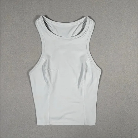 Lululemon Nulux Racerback Cropped Tank  Women’s Xsmall (0/2) Vapor Light Gray - Picture 2 of 10